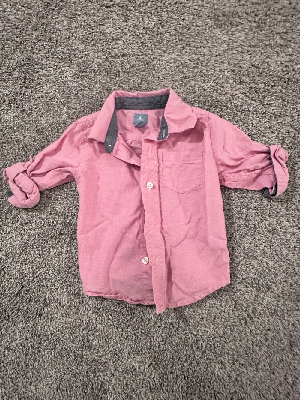 Baby Gap Toddler Boys Size 18-24M Salmon Pink Button Down